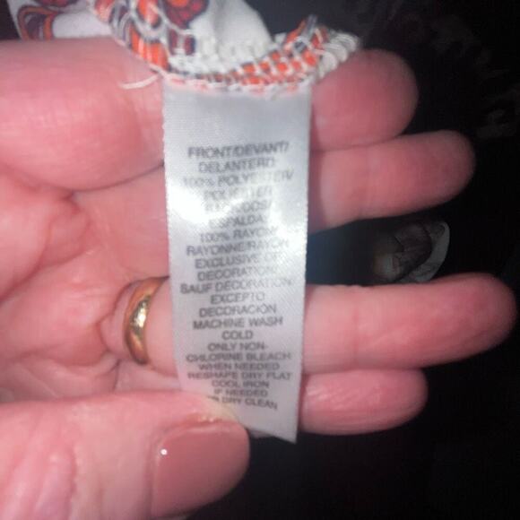 Loft floral burnt orange blouse small - Picture 5 of 5